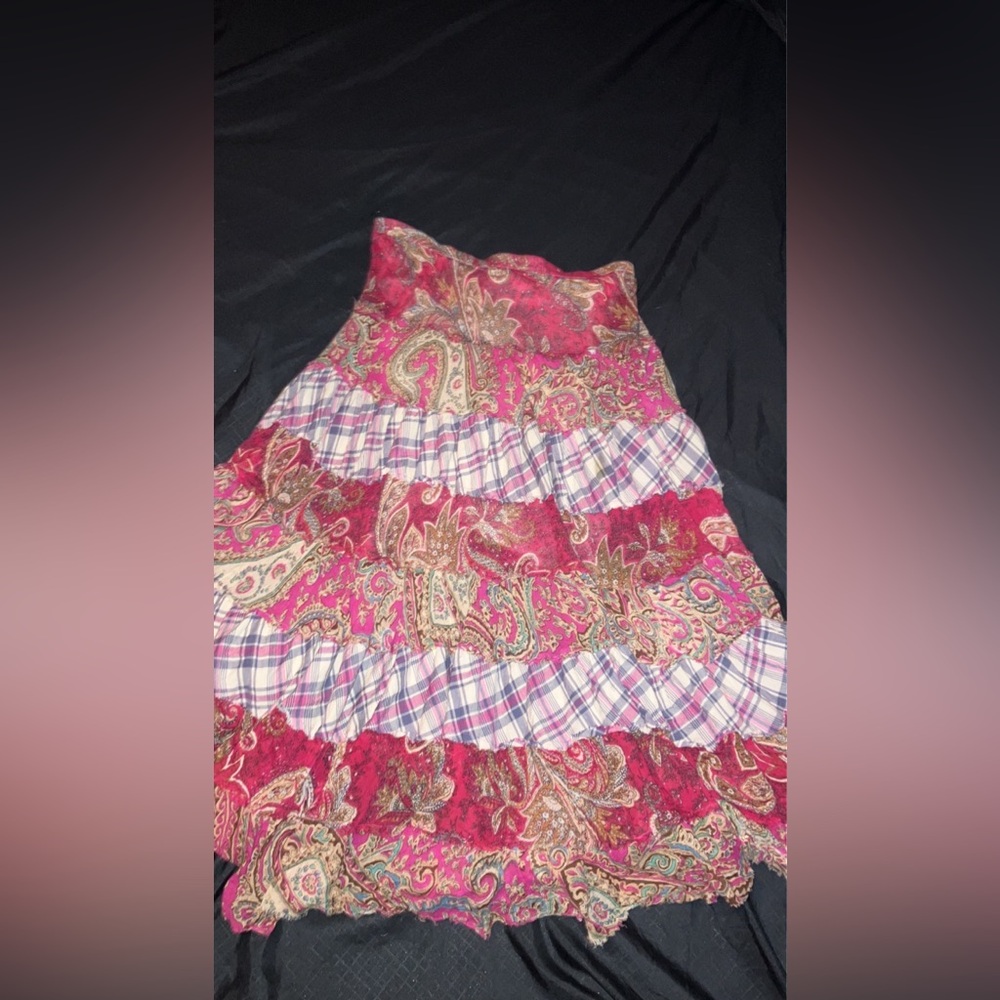 Y2k Vintage Two Layered Patchwork Solitaire Skirt - image 5